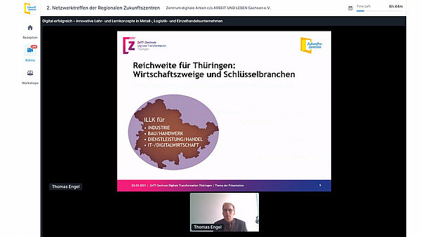 Dr. Thomas Engel vom Zentrum digitale Transformation Thüringen bei seinem Vortrag.