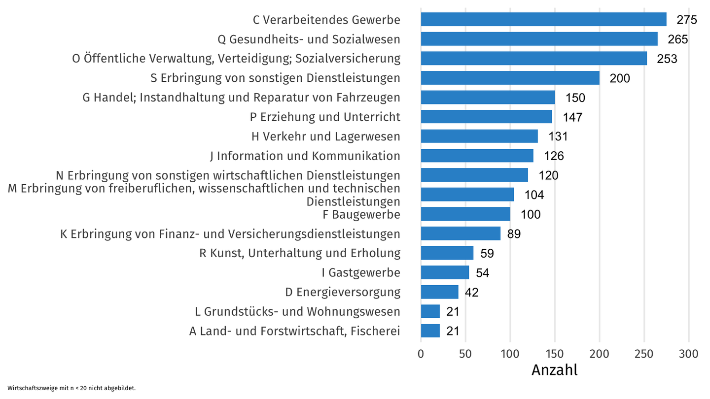 Verteilung der Befragten nach Branchen